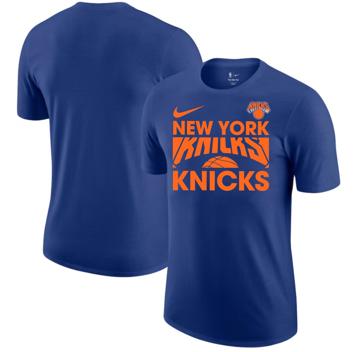 Men 2025 NBA New York Knicks Blue Nike T shirts style 1->nba t-shirts->Sports Accessory